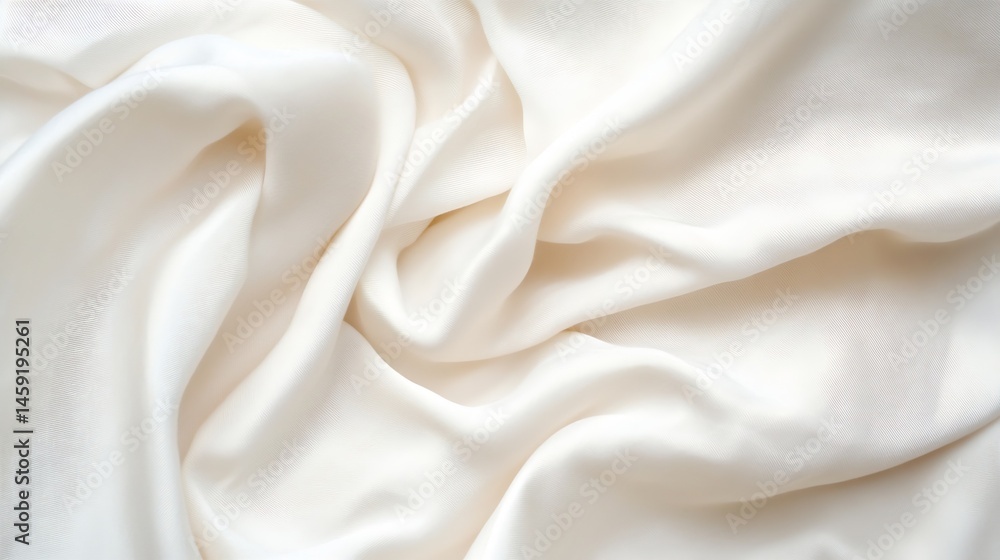 Aufkleber cream-colored fabric draped in soft folds, showcasing its luxurious texture and subtle sheen. ideal 