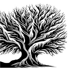 Black Tree Branch Silhouettes Bare Branch Vector Illustrations