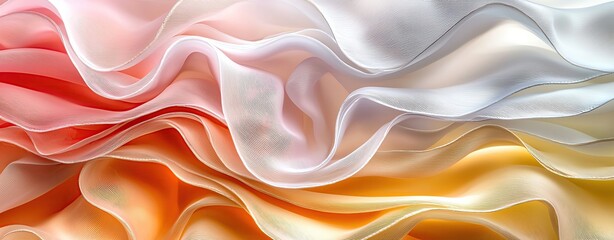 Obraz premium background of folded translucent fabrics in seamless rainbow color order, illuminated from behind, ethereal look, highend visual