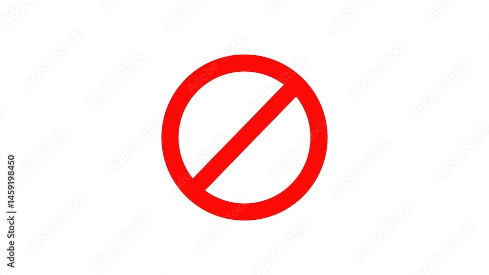 Poster red prohibition sign representing forbidden actions and behaviors a clear warning about limitations 