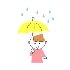 梅雨の手描きイラスト