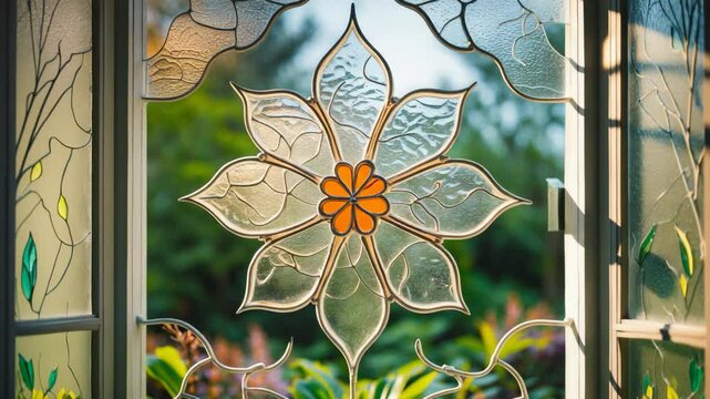Textured glass entry door backdrop featuring a decorative pattern surface texture.