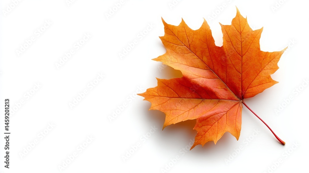 Poster A single branch with bright orange maple leaves captures the essence of autumn, offering a minimalist and elegant display ideal for various creative projects