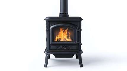 Cozy Black Wood Burning Stove.