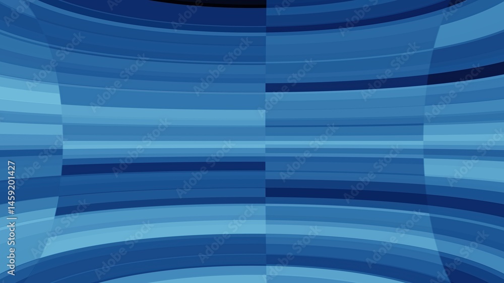 Aufkleber abstract blue curved lines and horizontal stripes design creates a sense of depth and visual interes