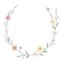 frame of flowers watercolor