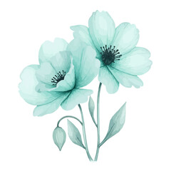 blue flower watercolor