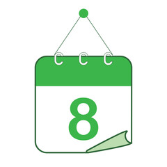 ひめくりカレンダー　グリーン　8日