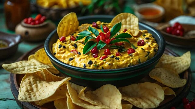 Chips served with dip