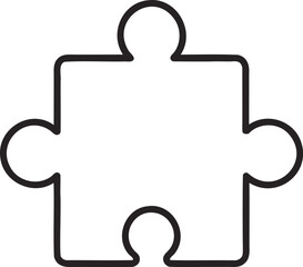 Obraz premium Minimalist black and white illustration of a single puzzle piece