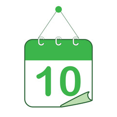 ひめくりカレンダー　グリーン　10日