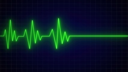 Naklejka premium heartbeat line showing the pulse on a black backdrop signifying life or death in medical health care.