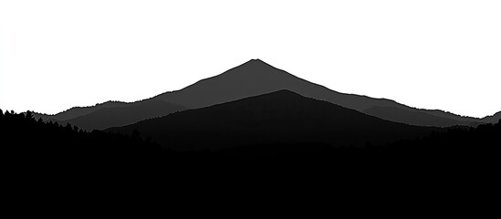 Silhouettes of mountains and forests