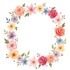 Naklejka premium frame of flowers watercolor