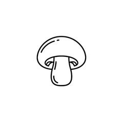 Button mushroom icon representing concepts of nature and culinary ingredients