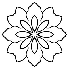 Simple Celestial Flower Mandala Line Design