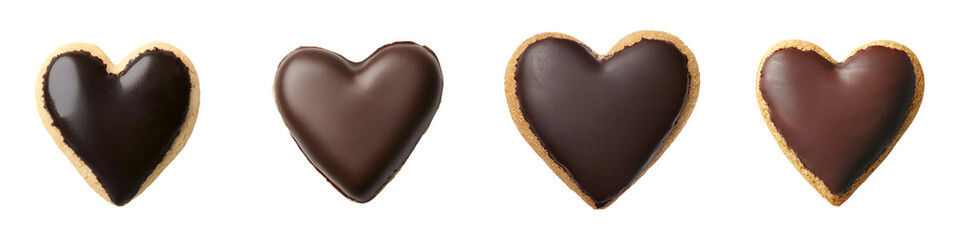 Delicious chocolate heart-shaped cookies