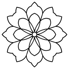 Obraz premium Simple Celestial Flower Mandala Line Design