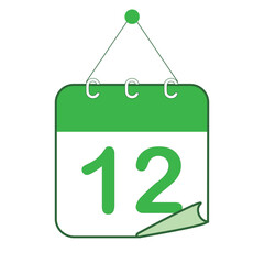 ひめくりカレンダー　グリーン　12日