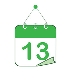 ひめくりカレンダー　グリーン　13日