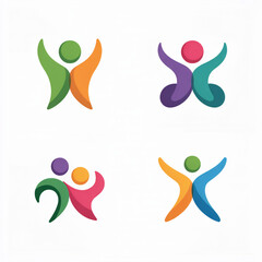 Colorful Human Abstract Logo Design – Modern Wellness, Community, and Healthcare Branding Symbol Colorful Human Abstract Logo Design – Modern Wellness, Community, and Healthcare Branding Symbol