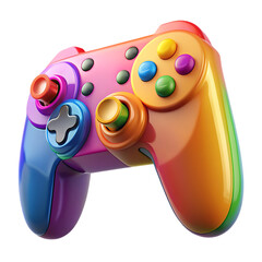 Rainbow Gaming Controller: Colorful Video Game Controller Image