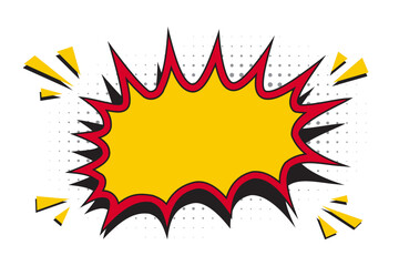 Cartoon effect blank yellow red speech bubble, comic manga speech bubble effect design element