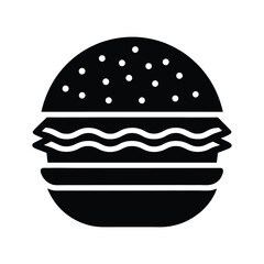 Delicious Burger Icon  A Simple, Bold Vector Graphic for Food Menus, Websites, and Apps