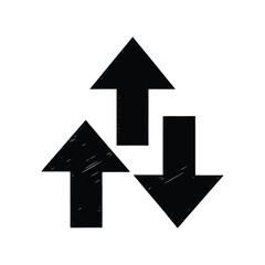 Up and Down Arrows  Vector Illustration of Data Transfer, Upload, Download, and Movement Concepts