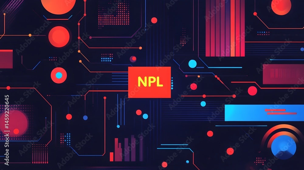 Poster abstract digital representation of npl natural language processing and financial analysis