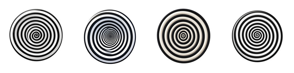 Naklejka premium Mesmerizing concentric spiral patterns in black and white