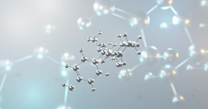Desvenlafaxine rotating 3d molecule, molecular structure of antidepressant seamless video