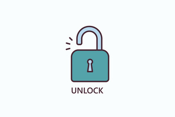 Unlock Icon Or Logo Isolated Illustration