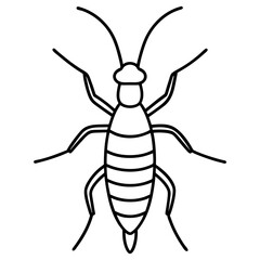 Sleek Earwig Outline Illustration