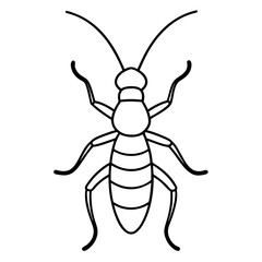 Sleek Earwig Outline Illustration