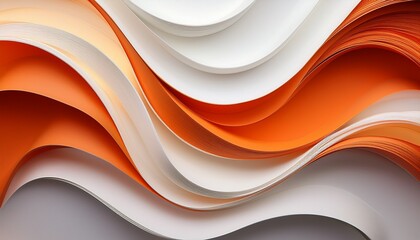 Fototapeta premium abstract white and orange wavy paper background