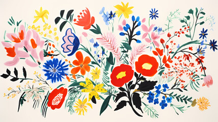 a bouquet of blooming flowers illustration poster decorative painting