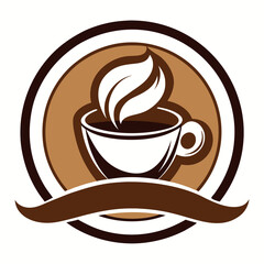 Obraz premium Simple Coffee Cup Logo Silhouette Design, coffee, cup, logo, silhouette, design, minimal, 