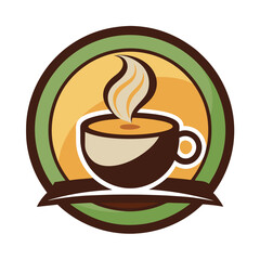 Obraz premium Simple Coffee Cup Logo Silhouette Design, coffee, cup, logo, design, silhouette, minimal, 