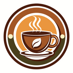 Obraz premium Simple Coffee Cup Logo Silhouette, coffee, cup, logo, silhouette, design, icon, 