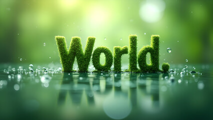 Verdant world concept showcasing a vibrant, eco-friendly message clearly delivered