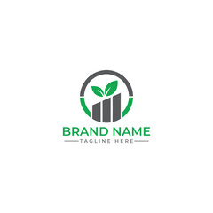 Eco Brand Logo with Green Leaf and Growth Symbol – Vector Design

