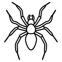 Sleek Wolf Spider Outline Illustration