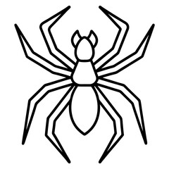 Sleek Wolf Spider Outline Illustration