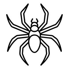 Sleek Wolf Spider Outline Illustration