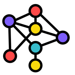 Neural Network  Icon Element For Design	