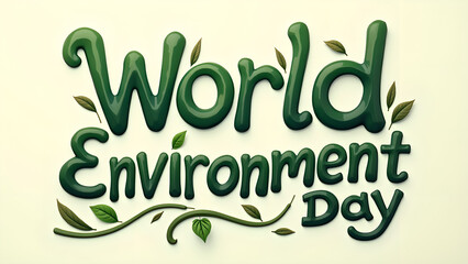 Fototapeta premium Celebrating World Environment Day with Elegant Green Typography and Nature
