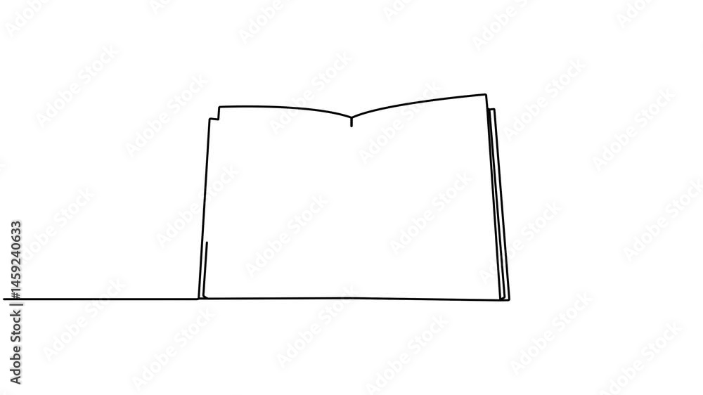 Poster lightbulb with open book continuous line art drawing animation. line idea symbol video. animated wis