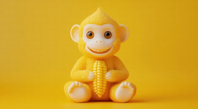 Cute gesture of yellow monkey