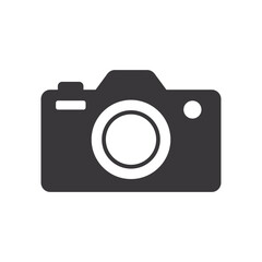 Photo camera flat vector icon